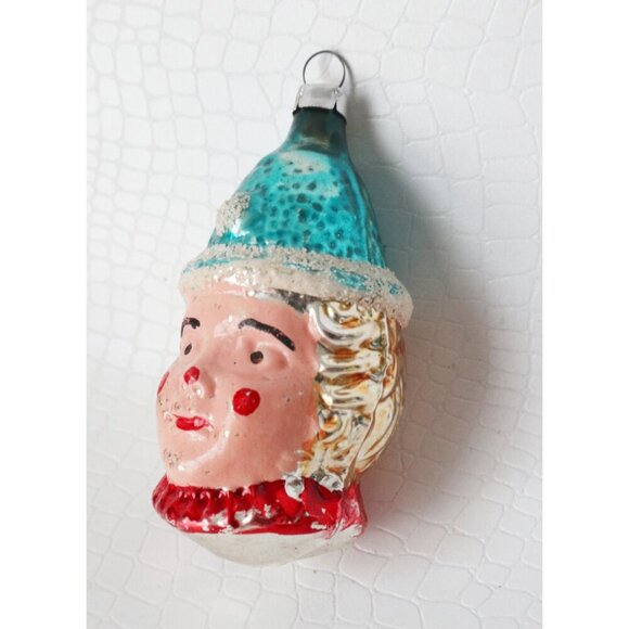 Vintage Mercury Glass Antique Figural Glass CLOWN Ornament Germany Christmas - Picture 2 of 5